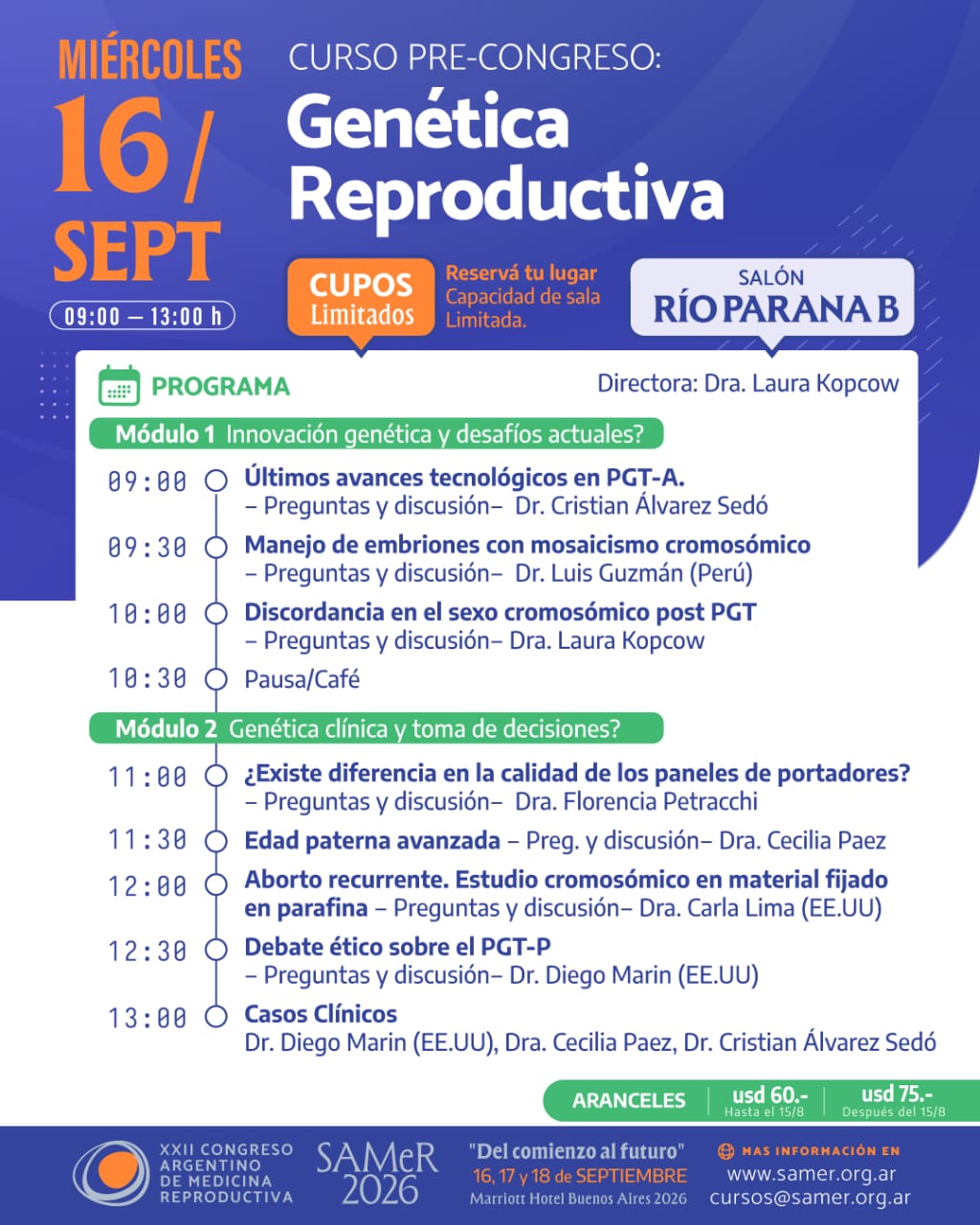 Curso Precongreso: Genética Reproductiva