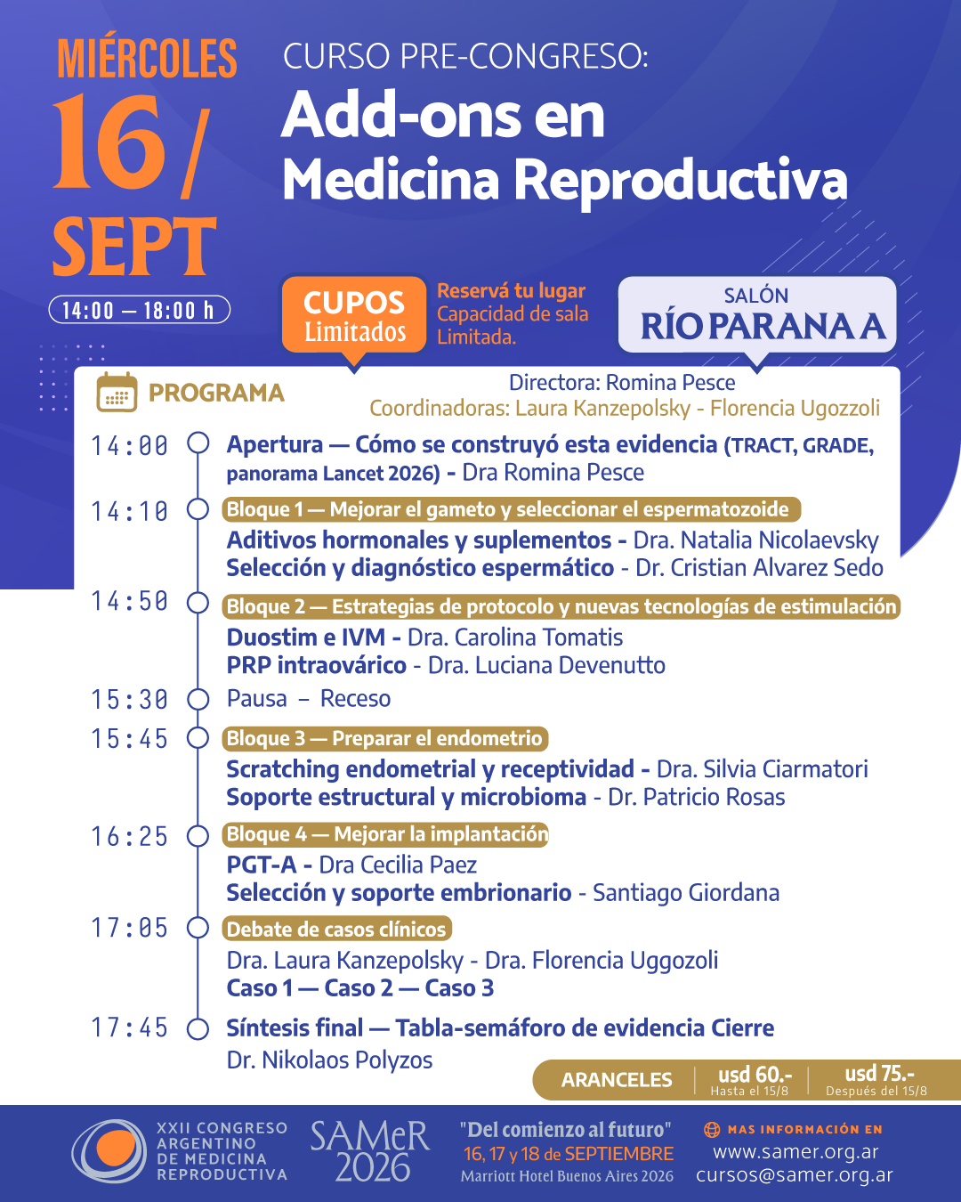 Curso Precongreso: Add-ons en Medicina Reproductiva