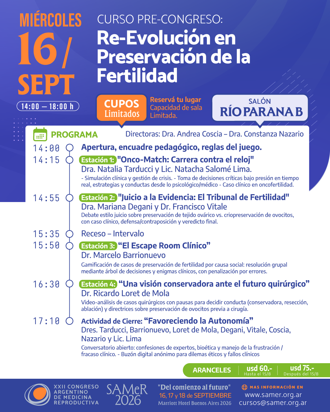 Curso Precongreso: Re-Evolución en preservación de la fertilidad